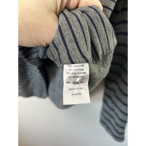 TART Essential Blazer Gray Navy Striped Women’s Workwear Long Sleeve Size XL - Picture 4 of 12